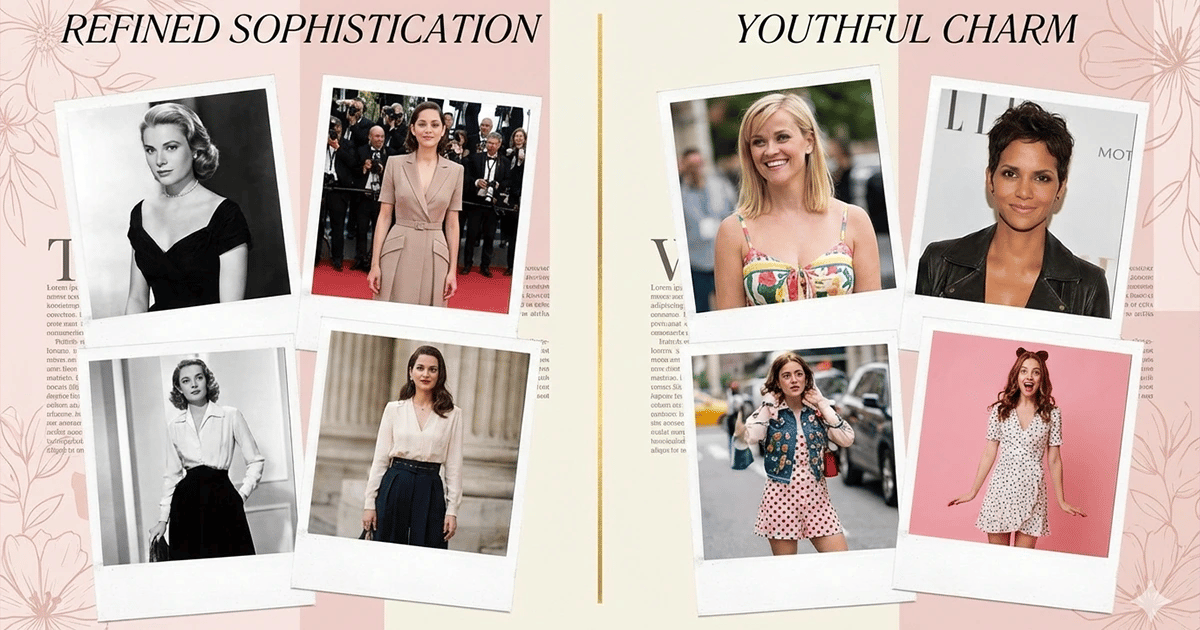Soft Classic and Soft Gamine celebrity collage