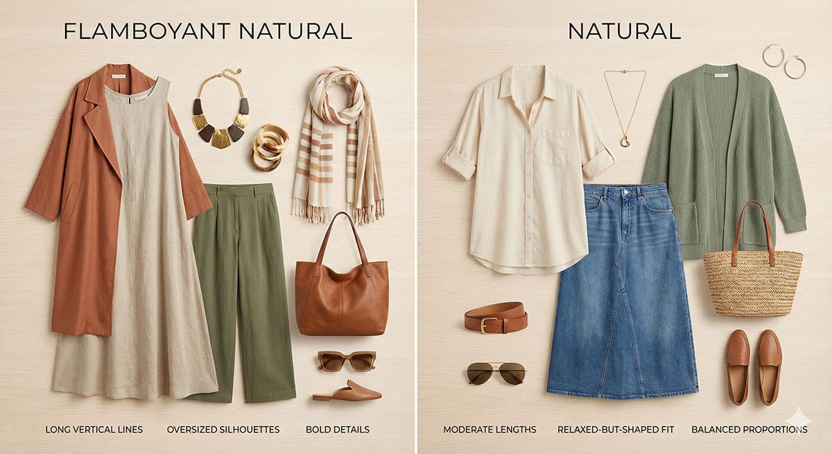 Flamboyant Natural vs Natural styling comparison