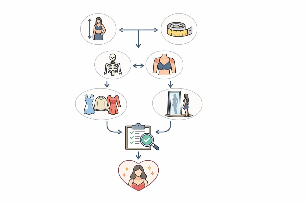Flowchart for how to find Kibbe type when overweight or plus size