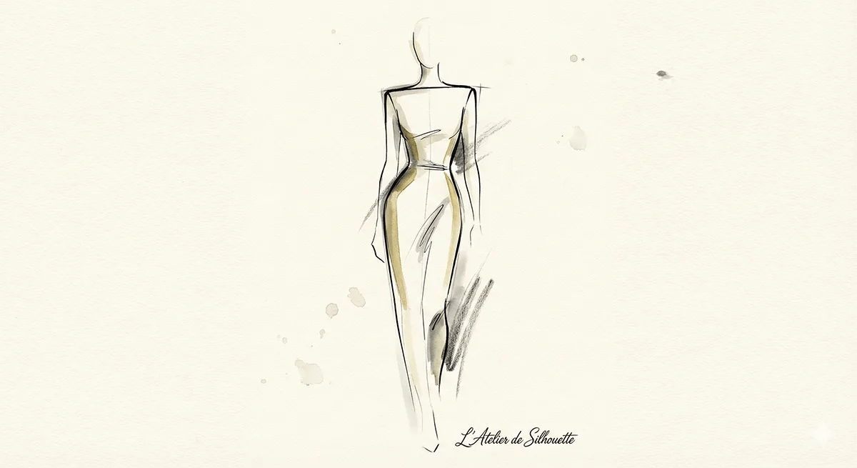 Soft Dramatic T-silhouette illustration showing elongated vertical line with defined shoulders